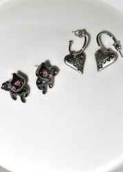 Luna Usagi Black Cat Earrings