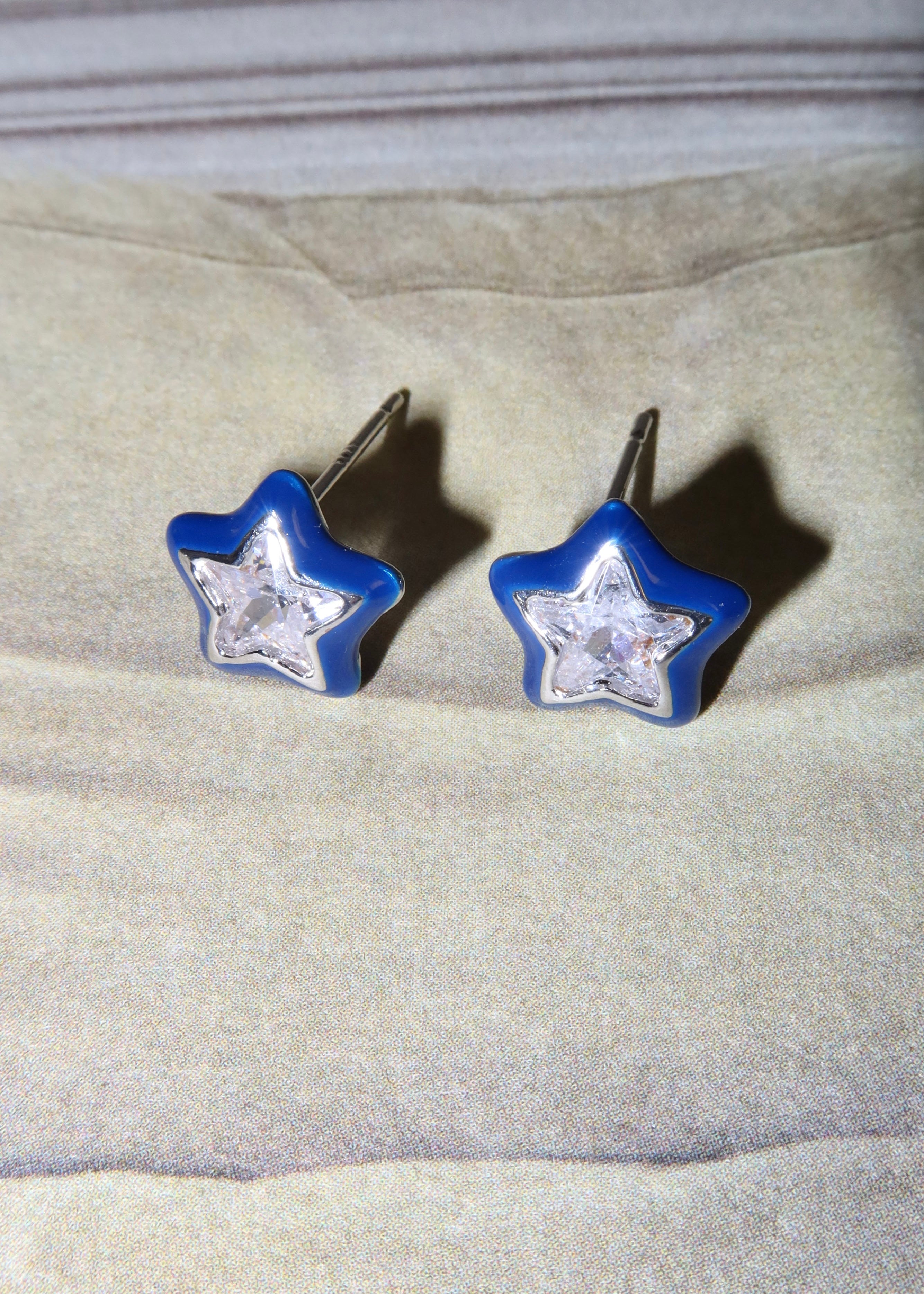 Pendientes Jacques Estrellas Azules Plata