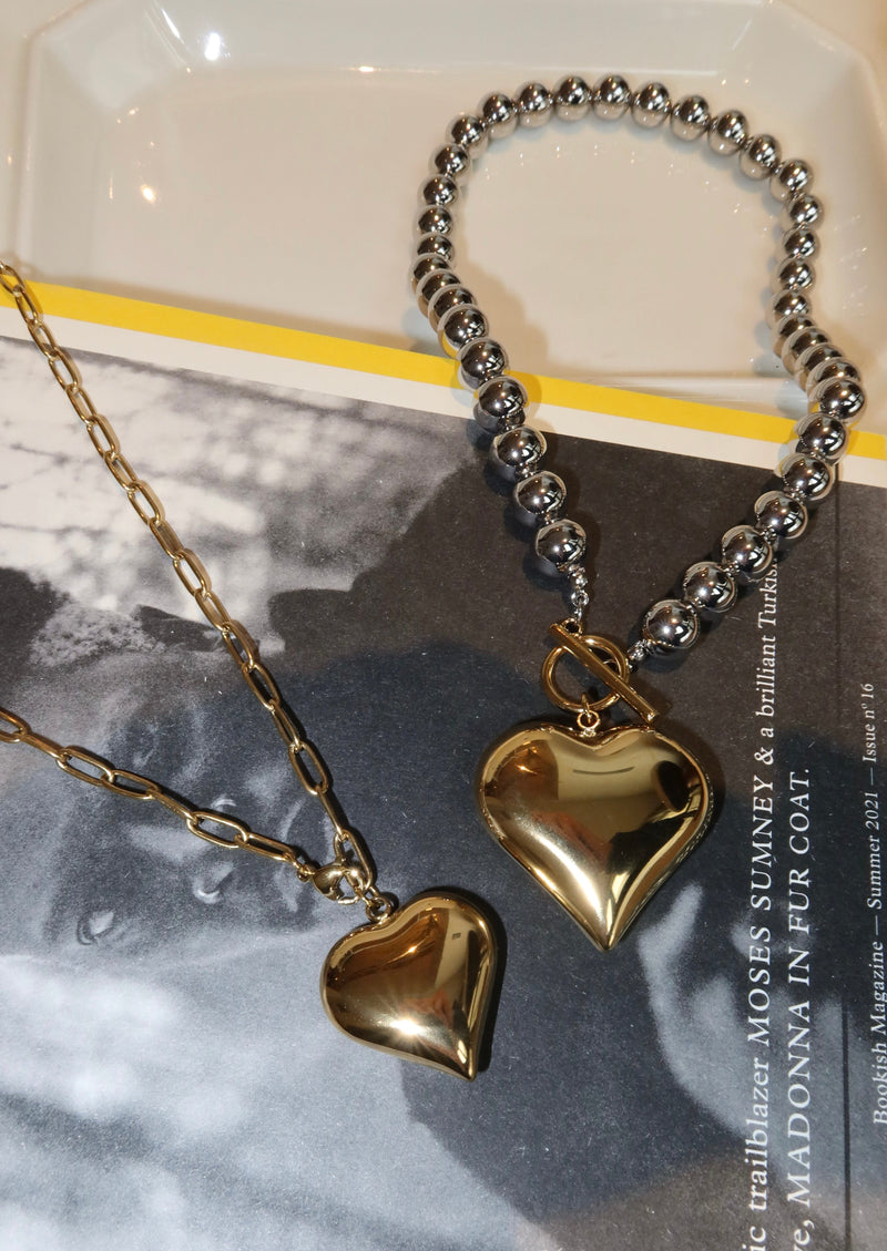 Stanley Love Heart Golden Silver Necklace