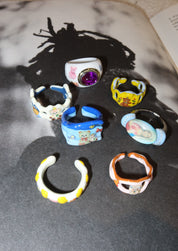 Momo Ring I - Bear White Purple