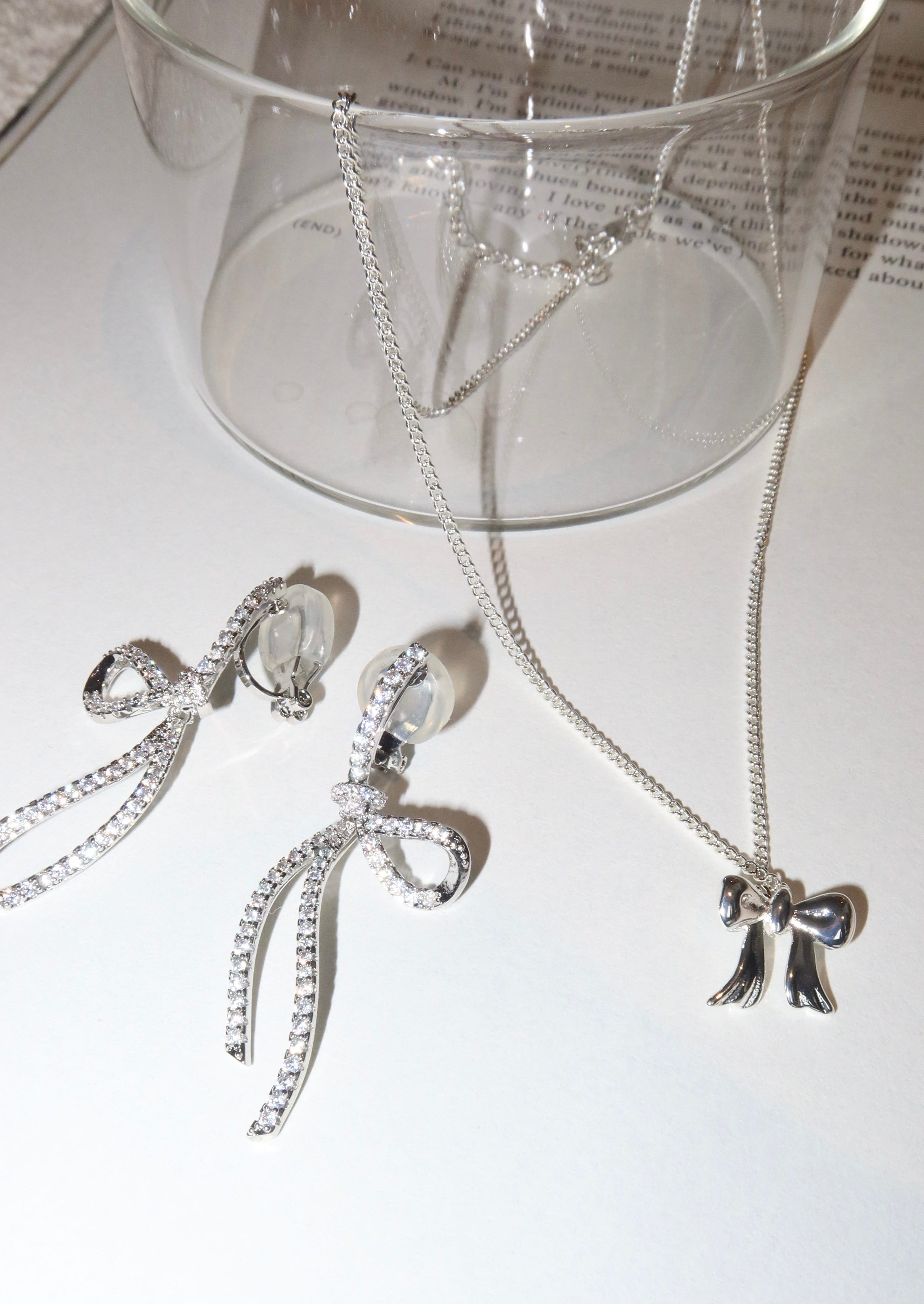 Mai Bow Necklace in Silver