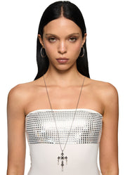 Kurt Cross Pearl Necklace - Silver