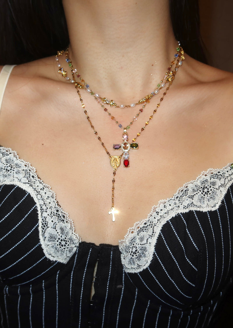 Laurent Pearl Golden Necklace