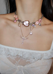 Supergirl Pink Power Necklace - Golden