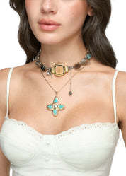 Lou Turquoise Golden Necklace