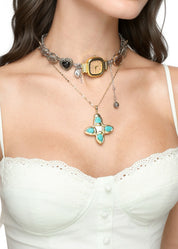 Lou Turquoise Golden Necklace