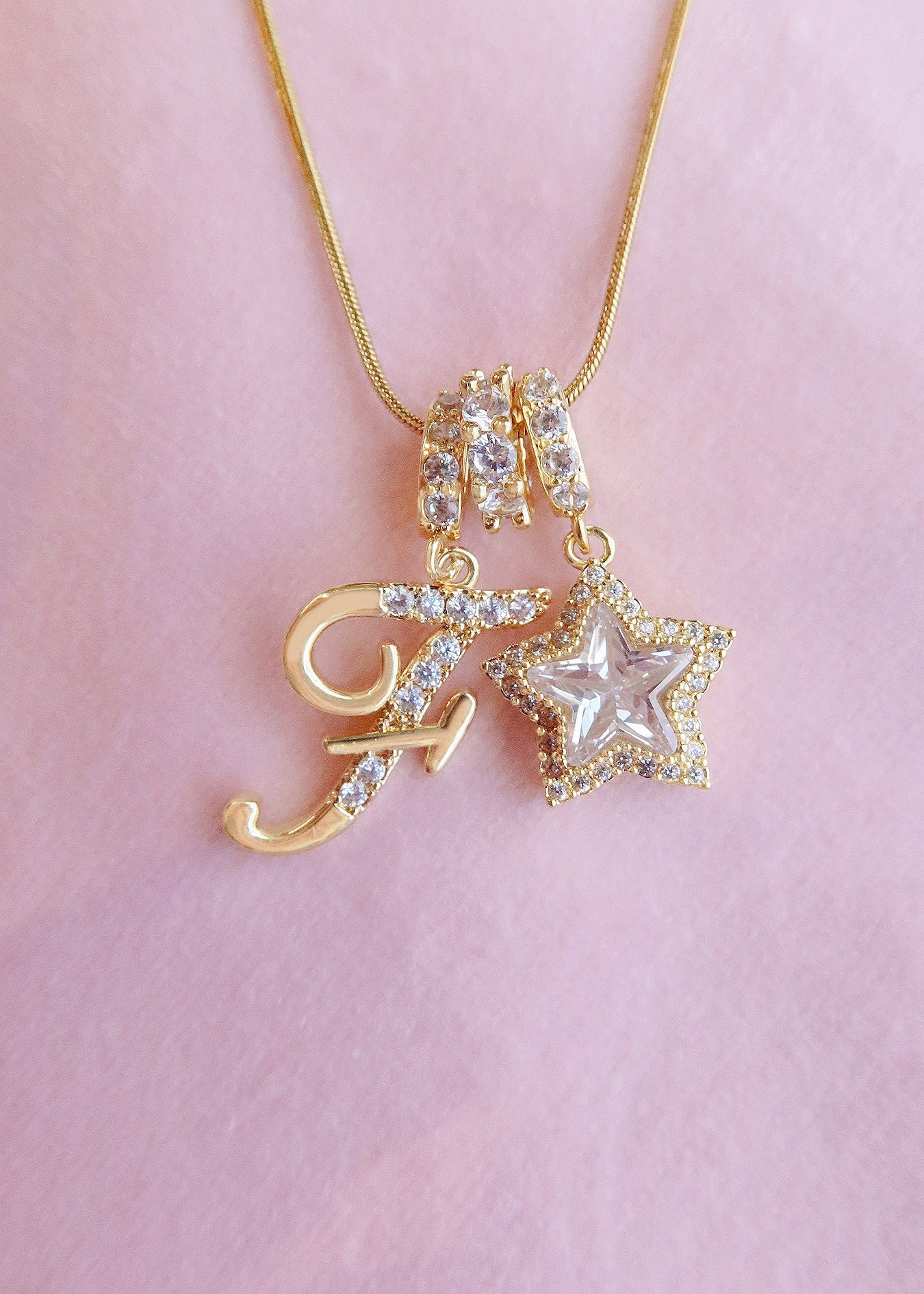 Star Alphabets Golden Necklace