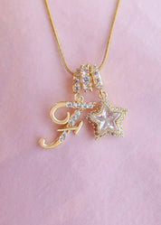 Star Alphabets Golden Necklace