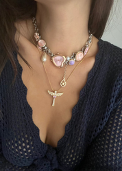 Supergirl Pink Power Necklace - Golden