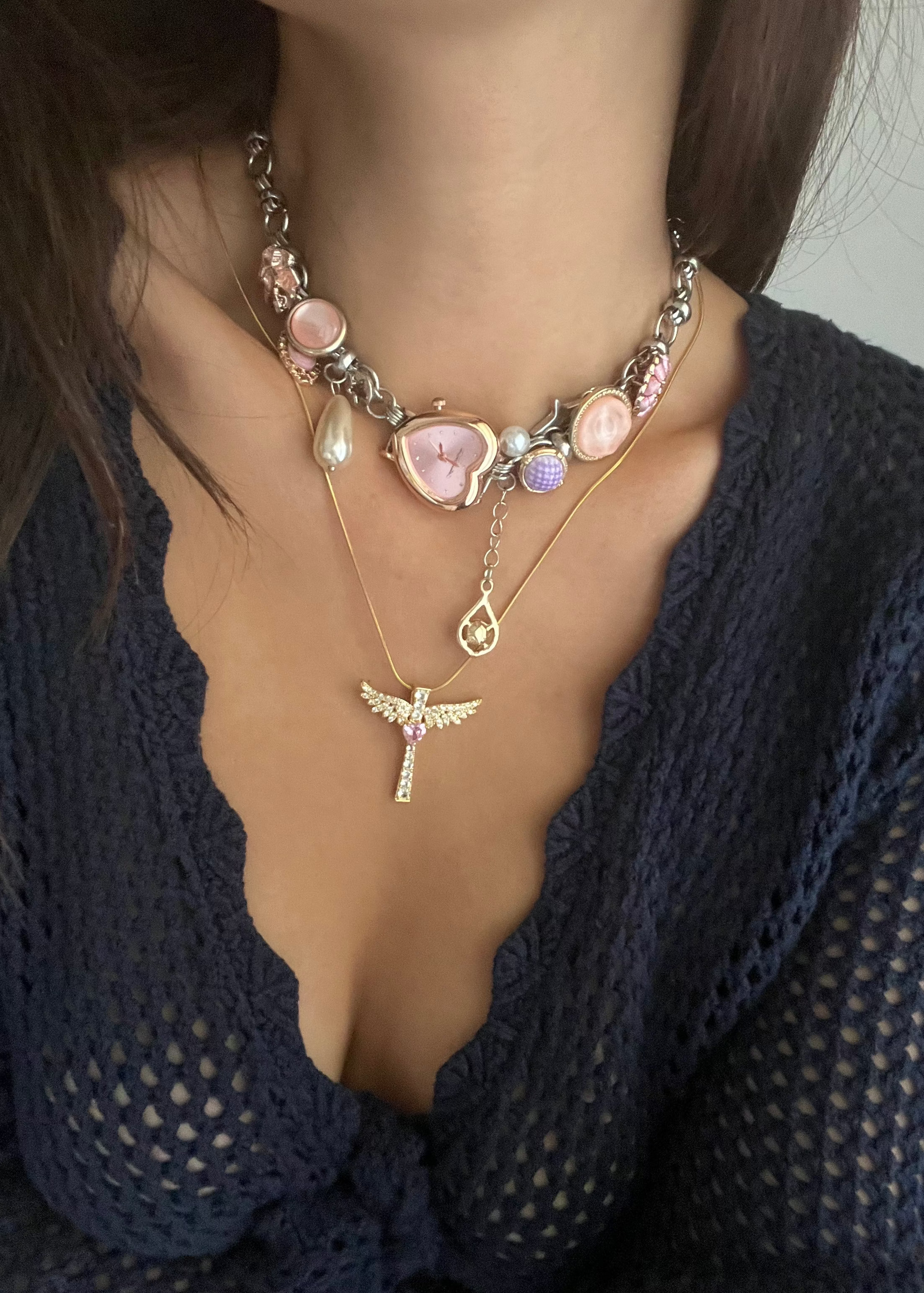 Supergirl Pink Power Necklace - Golden