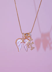 Angel Wing Alphabet Golden Necklace