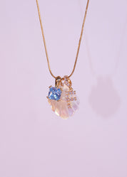 Summer Shell Alphabet Golden Necklace - Ocean Blue