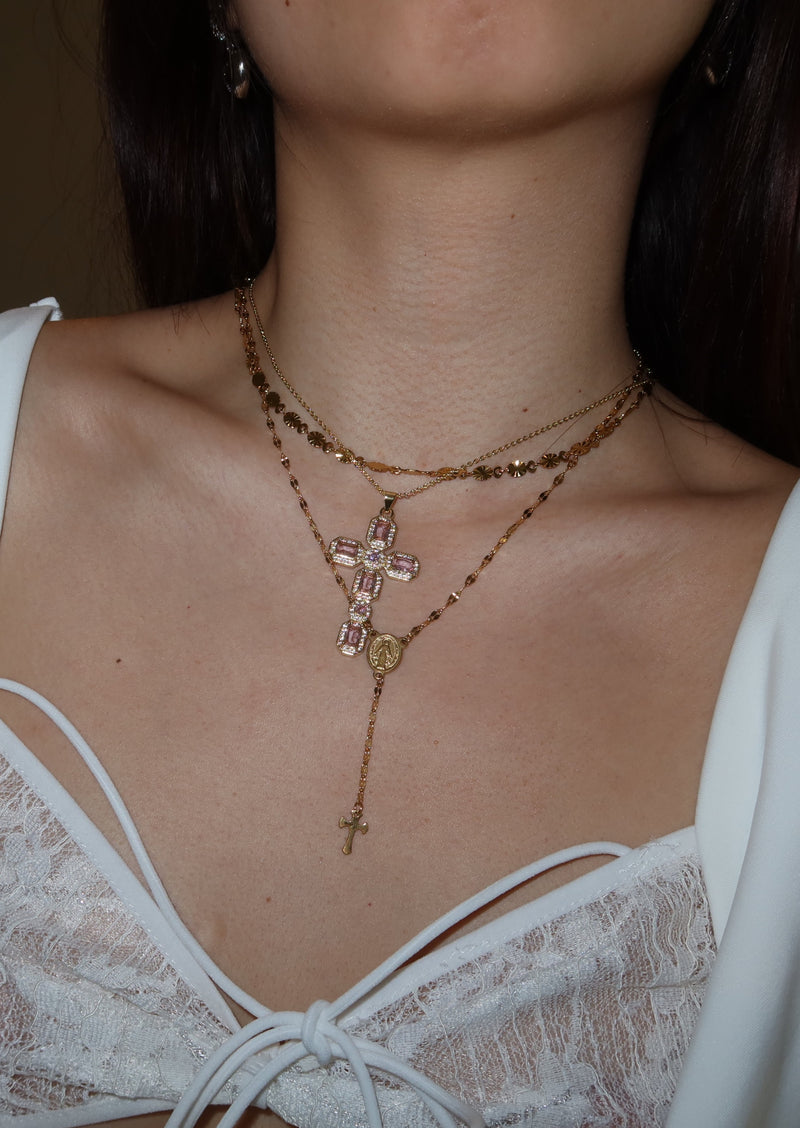 Rubby Golden Chain Necklace
