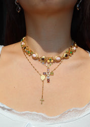 Martina Cross Long Chain Necklace