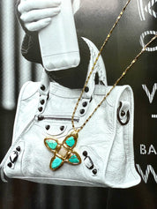 Lucky Lou Flower Pearl Golden Necklace