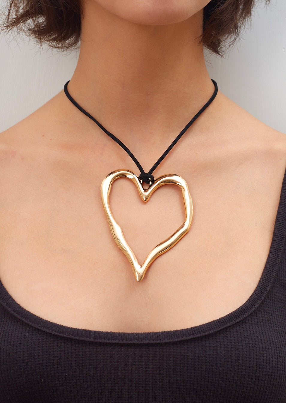 Melissa Hand Draw Golden Heart XL Necklace