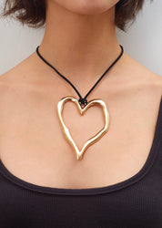 Melissa Hand Draw Golden Heart XL Necklace