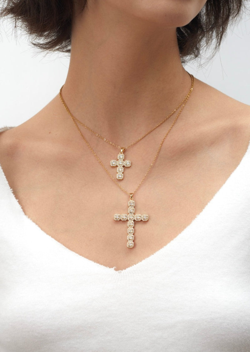 In Name of Rose White Cross Necklace