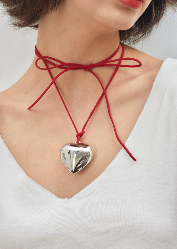 Isabelle Red Chain Silver Necklace