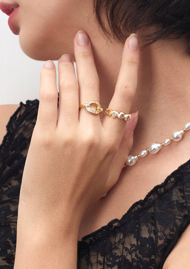 Anillo Ida Corazón Amor Blanco