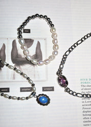 Anne Camilla Blue Myth Silver Pearl Necklace