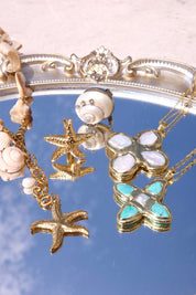 Lucky Lou Flower Pearl Golden Necklace
