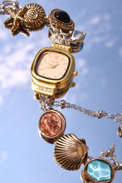 Guendalina Ocean O'Clock Vintage Watch Golden Choker Necklace