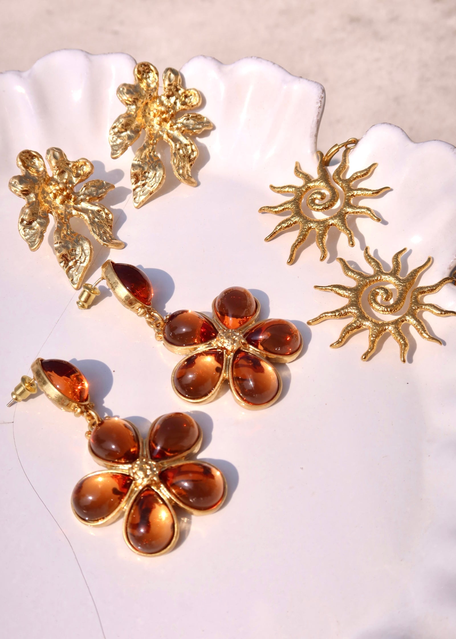 Soleil Sun Golden Earrings