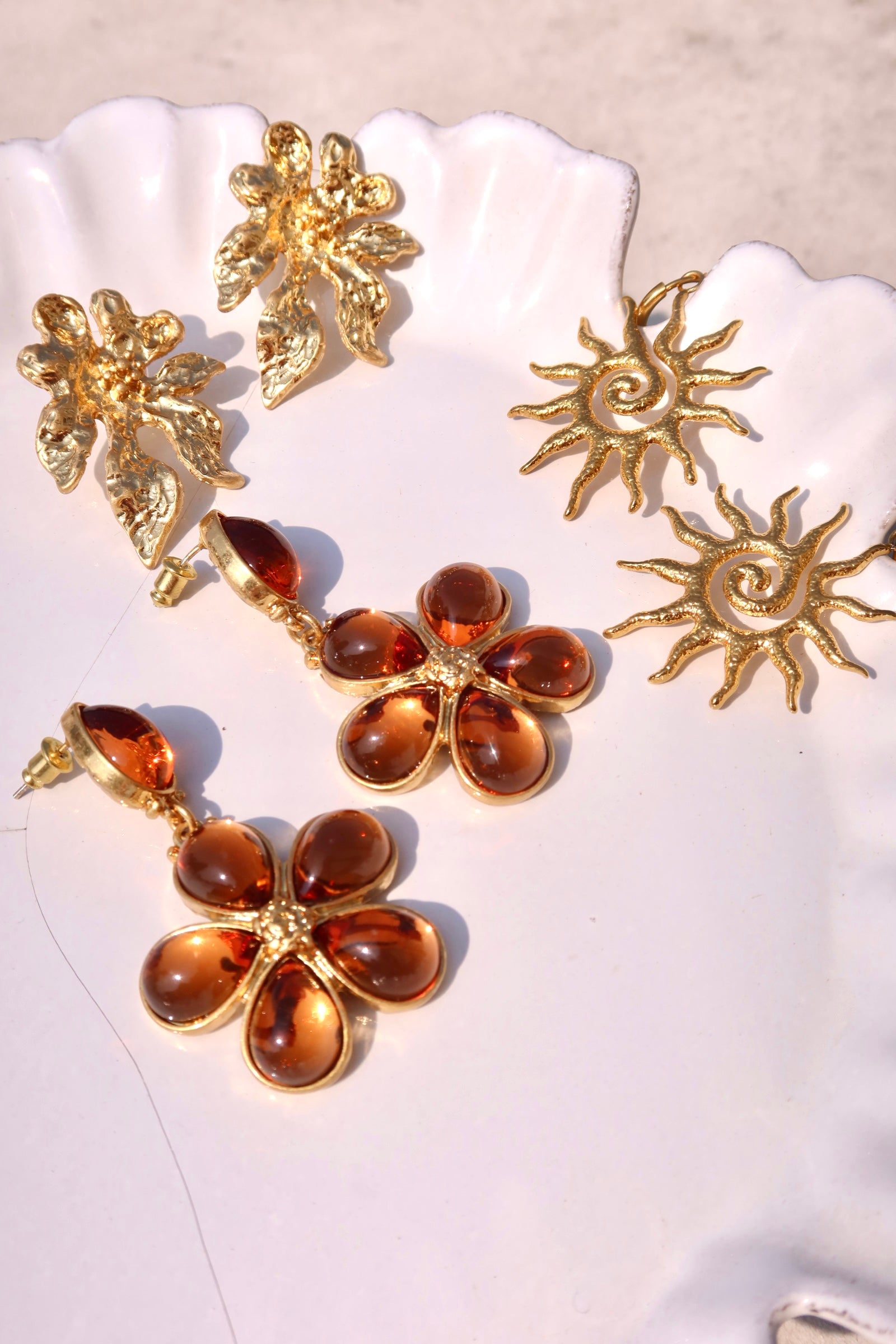 Soleil Sun Golden Earrings