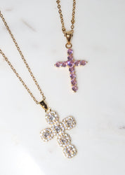 In Name of Rose White Cross Necklace