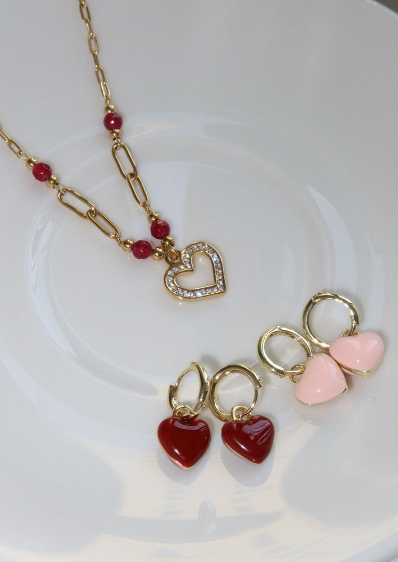 Eva Pink Love Earrings