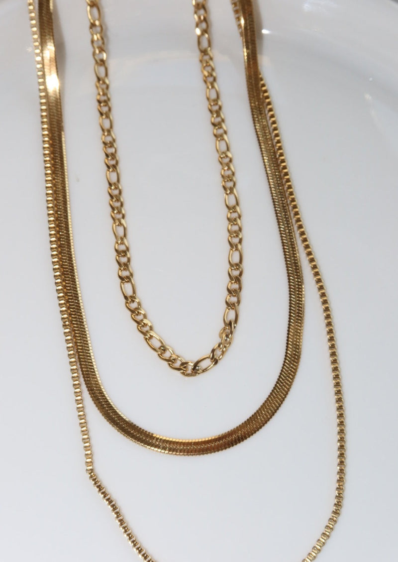 Jess Golden Chain Layers Necklace