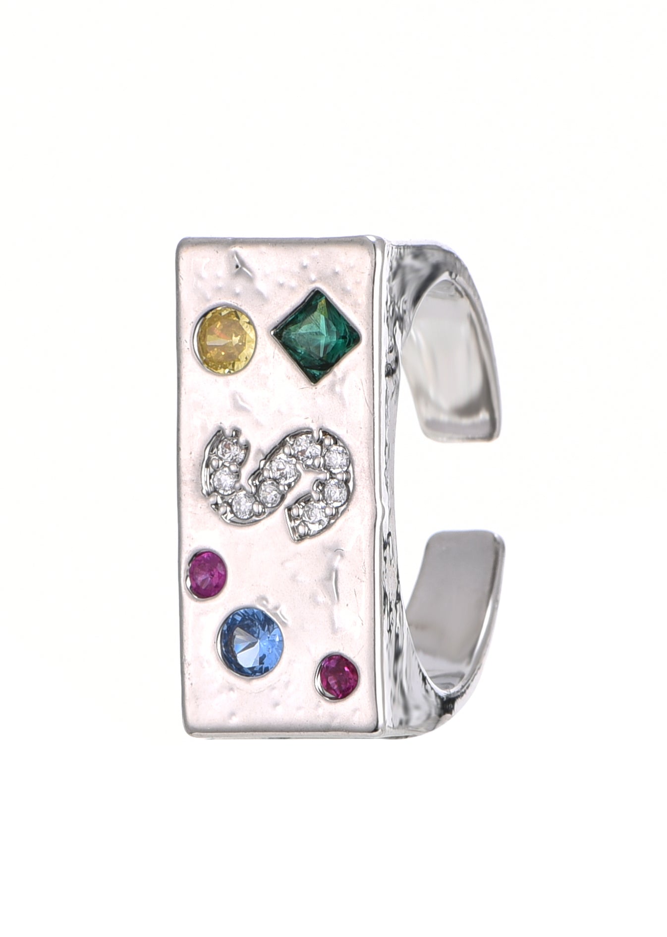 S Power Gemstone Silver Ring