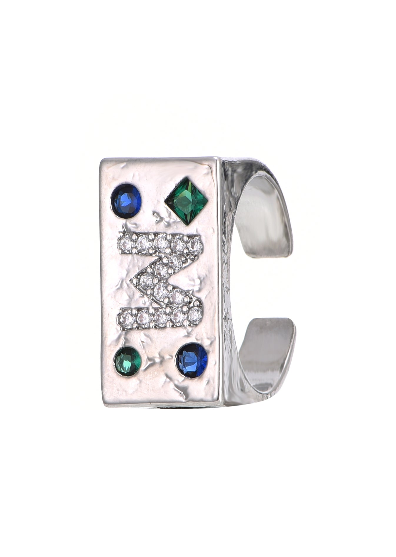 M Power Gemstone Silver Ring