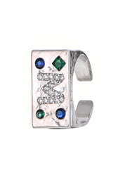 M Power Gemstone Silver Ring