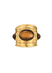 Brynne Golden Chunky Ring - Tiger's Eye