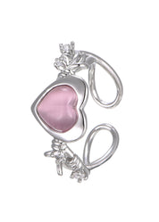 Anillo Cyberlove Corazón Rosa Plata