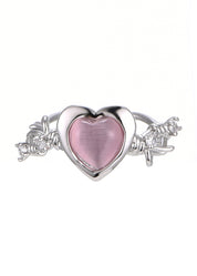 Anillo Cyberlove Corazón Rosa Plata