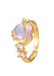 Love in Moonstone Golden Ring