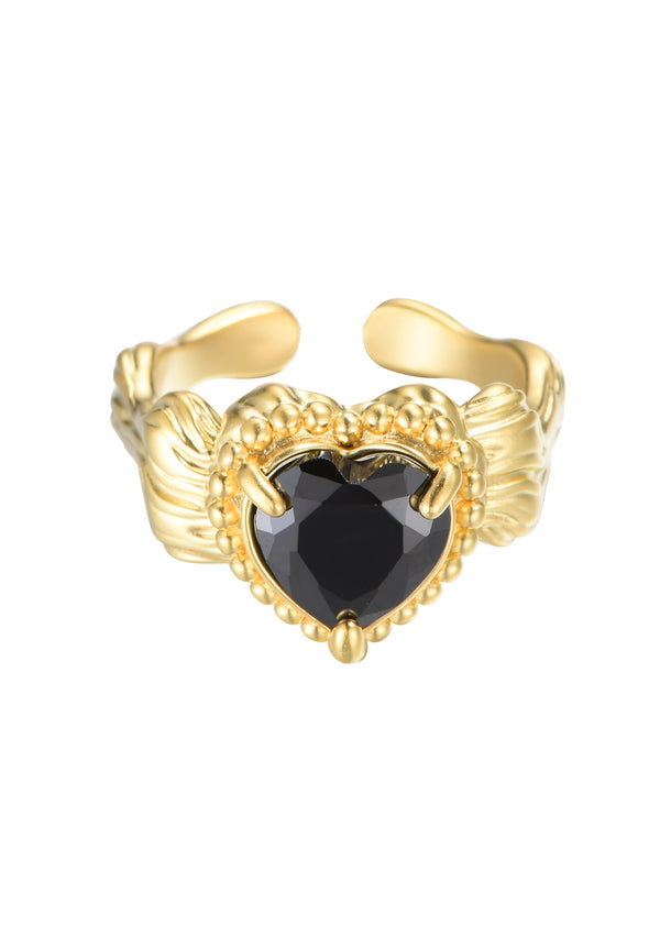 Dan Black Heart Ring