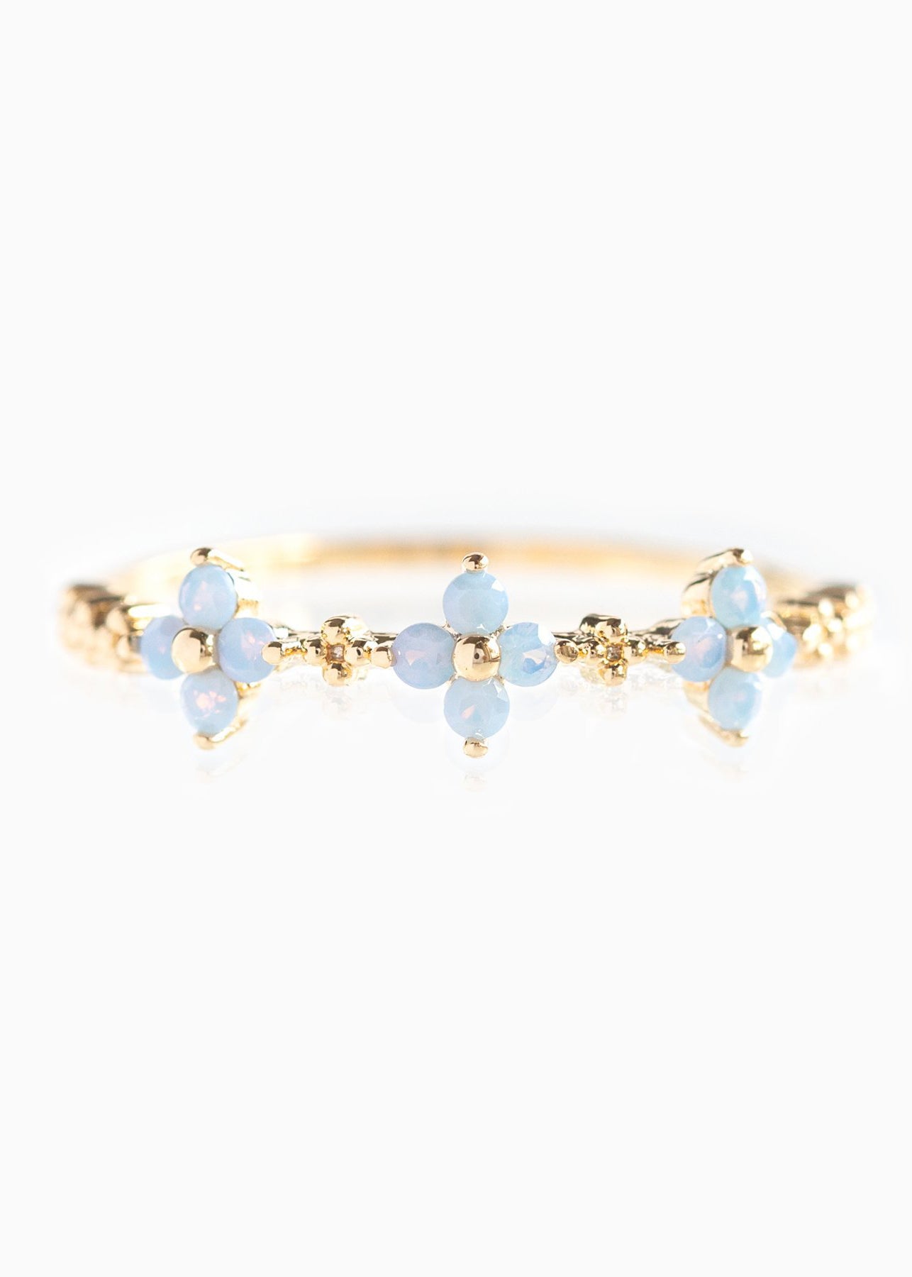 Snow White Mini Blue Clover Ring