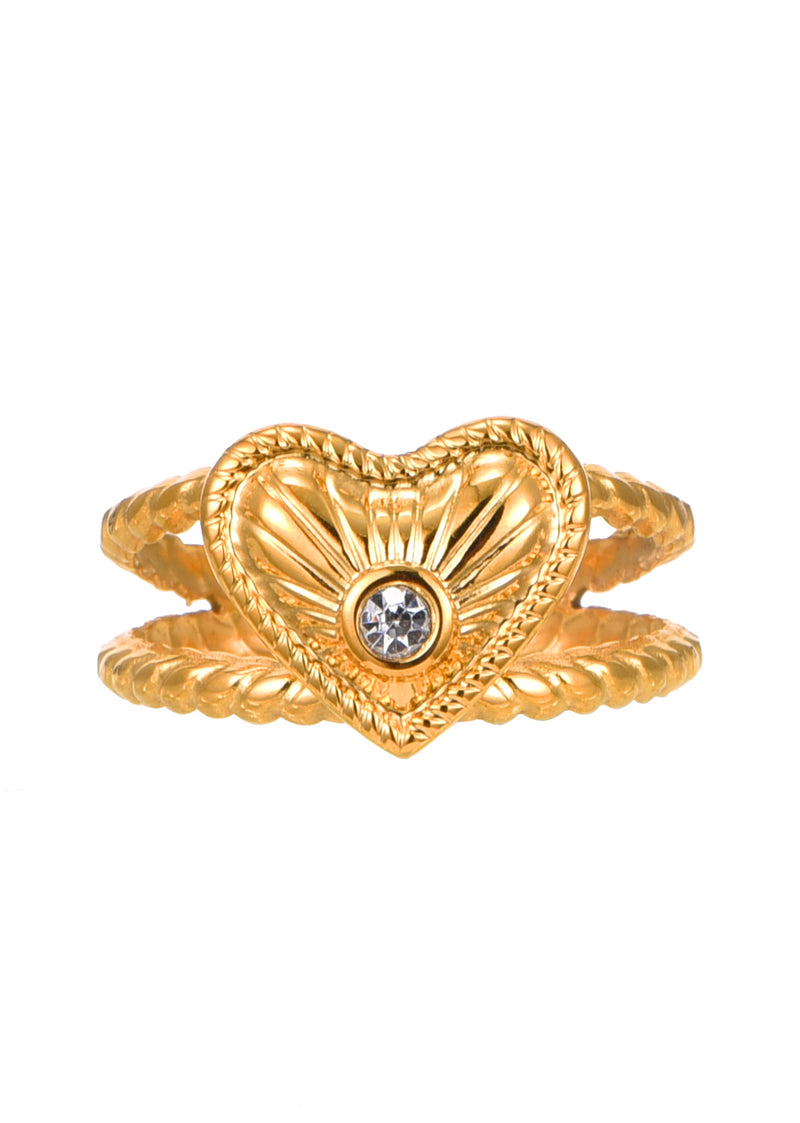 Yves Golden Heart Ring