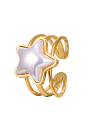 Anillo Dorado Estrella Sirena