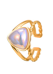 Anillo Dorado Corazón Sirena