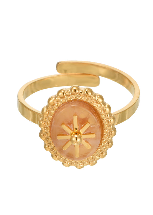 Courteney Pink Opal Golden Ring