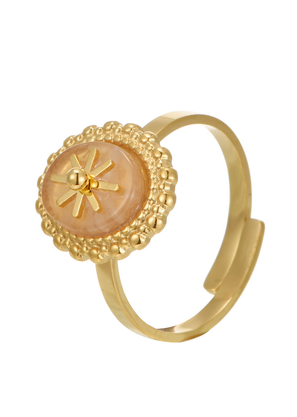 Courteney Pink Opal Golden Ring