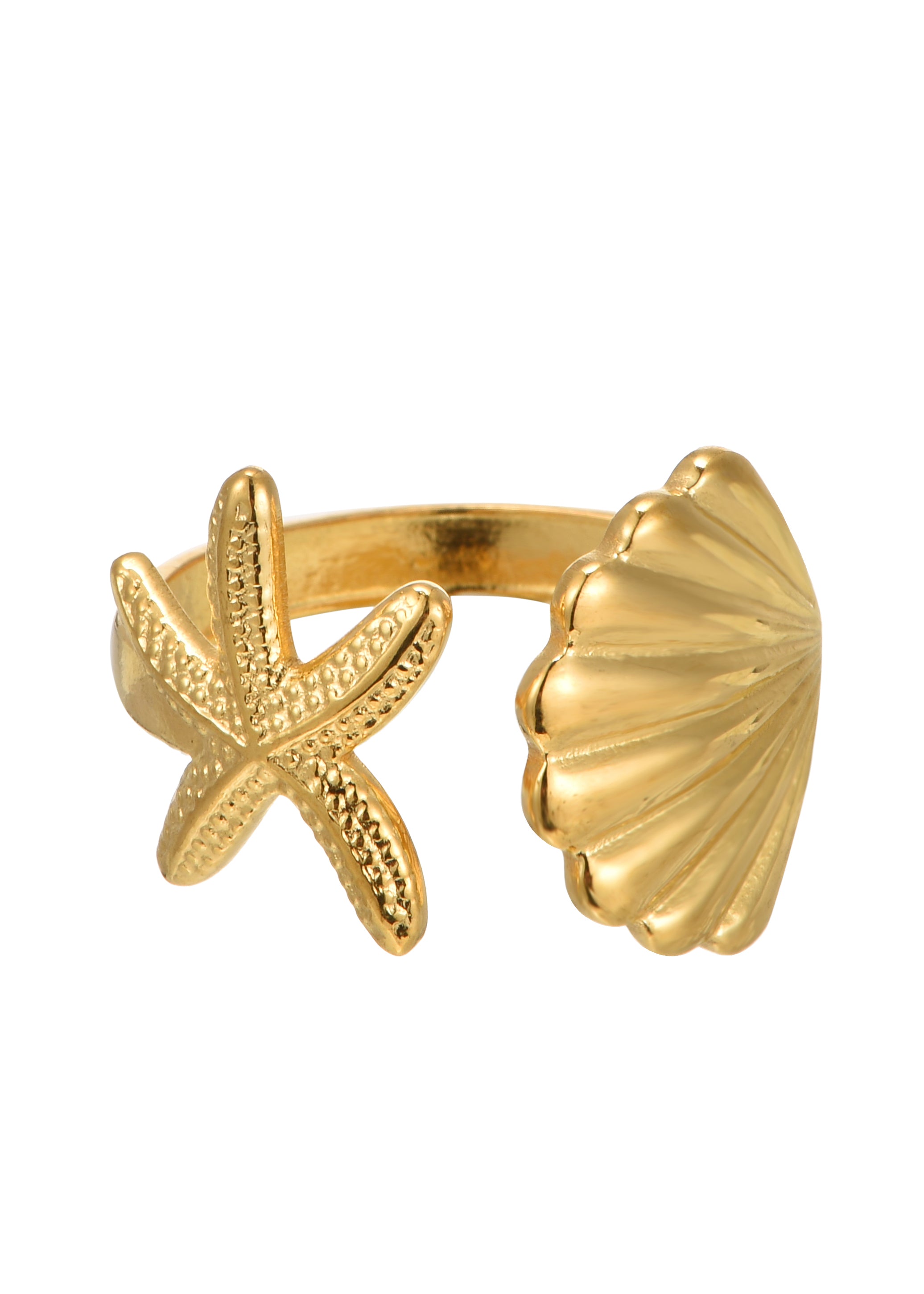 Anillo dorado Todd Shell y Seastar