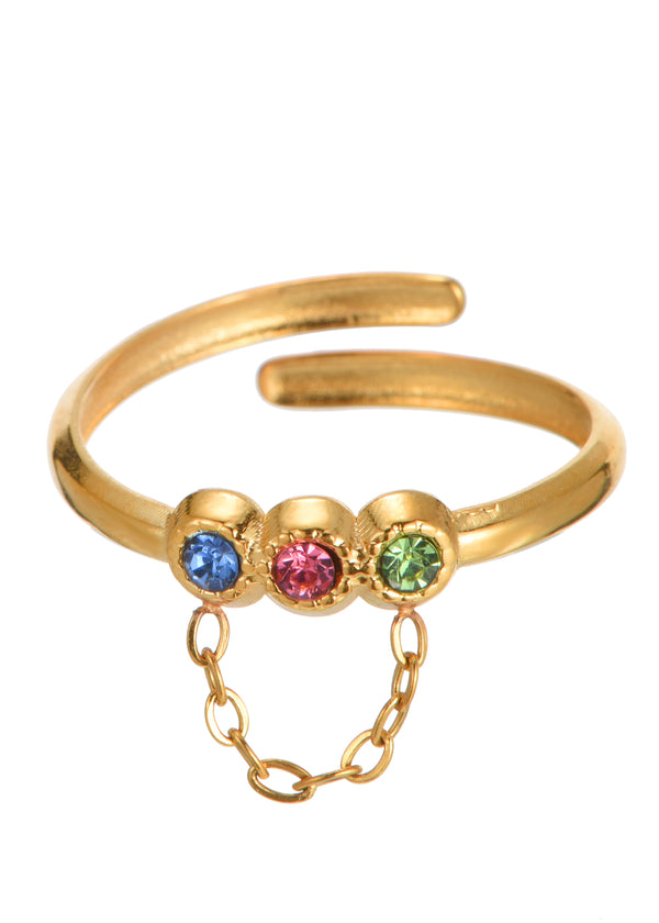 Petit Charlie Colorful Stone Golden Ring