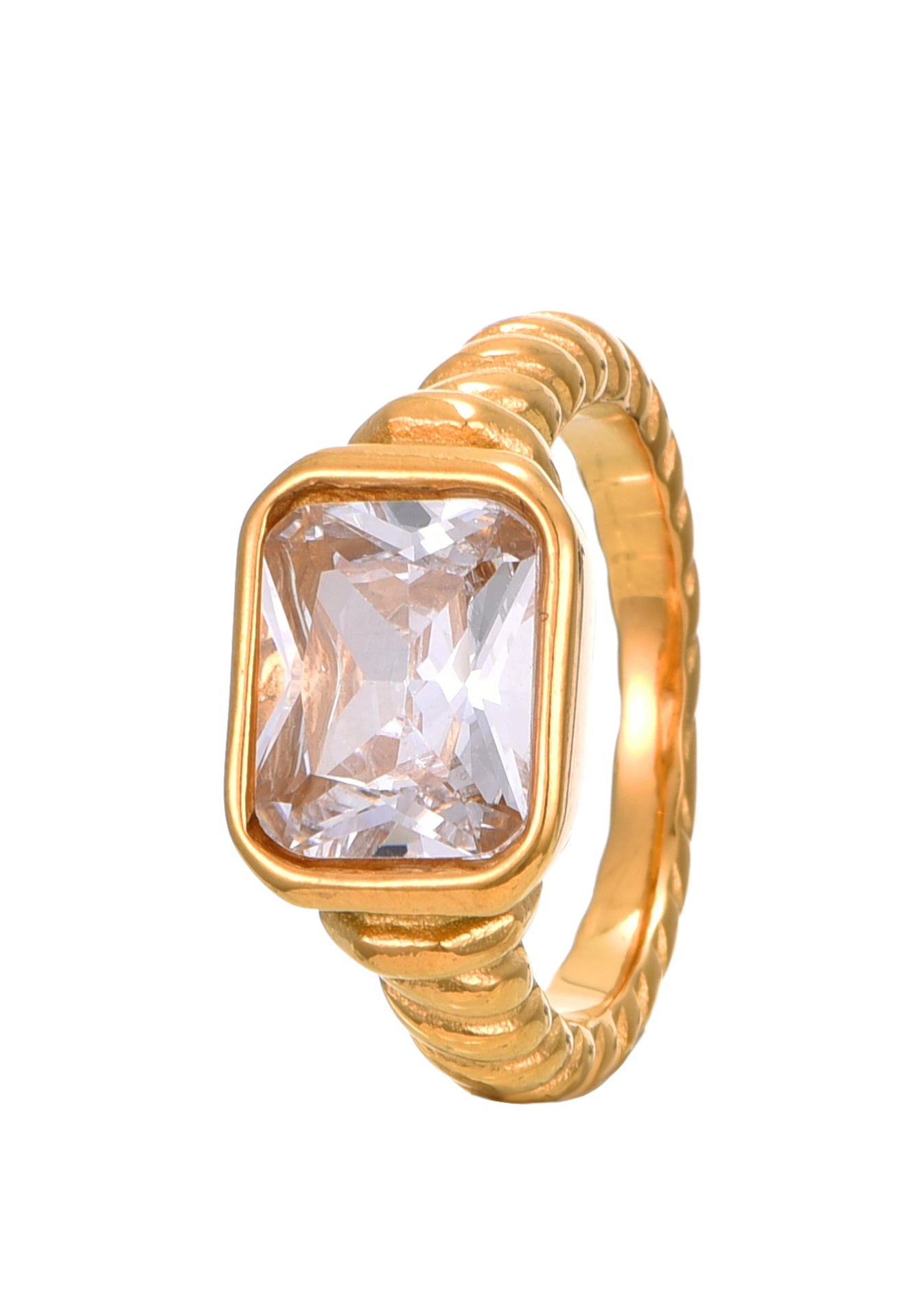 Anillo Karema Diamante Dorado