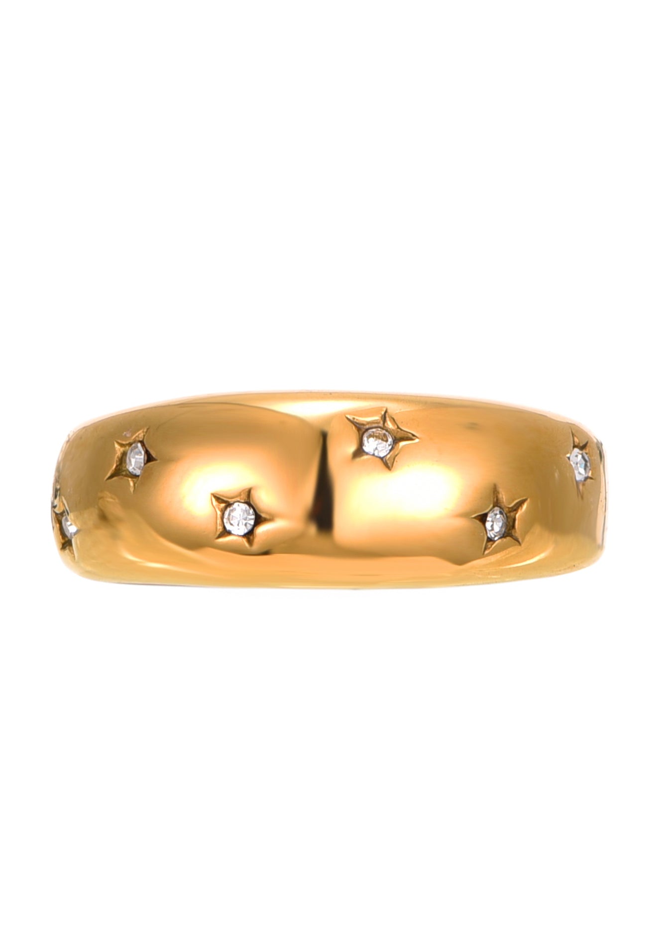 Anillo dorado con diamantes Star River